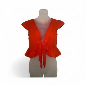 May You Be Elegant Red/Orange V-Neck Blouse